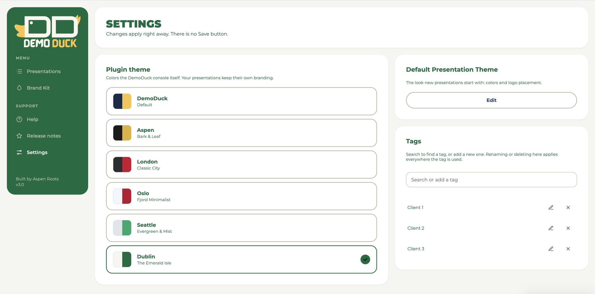 DemoDuck console theme Dublin