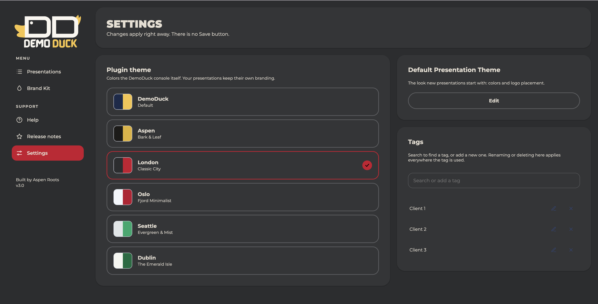 DemoDuck console theme London