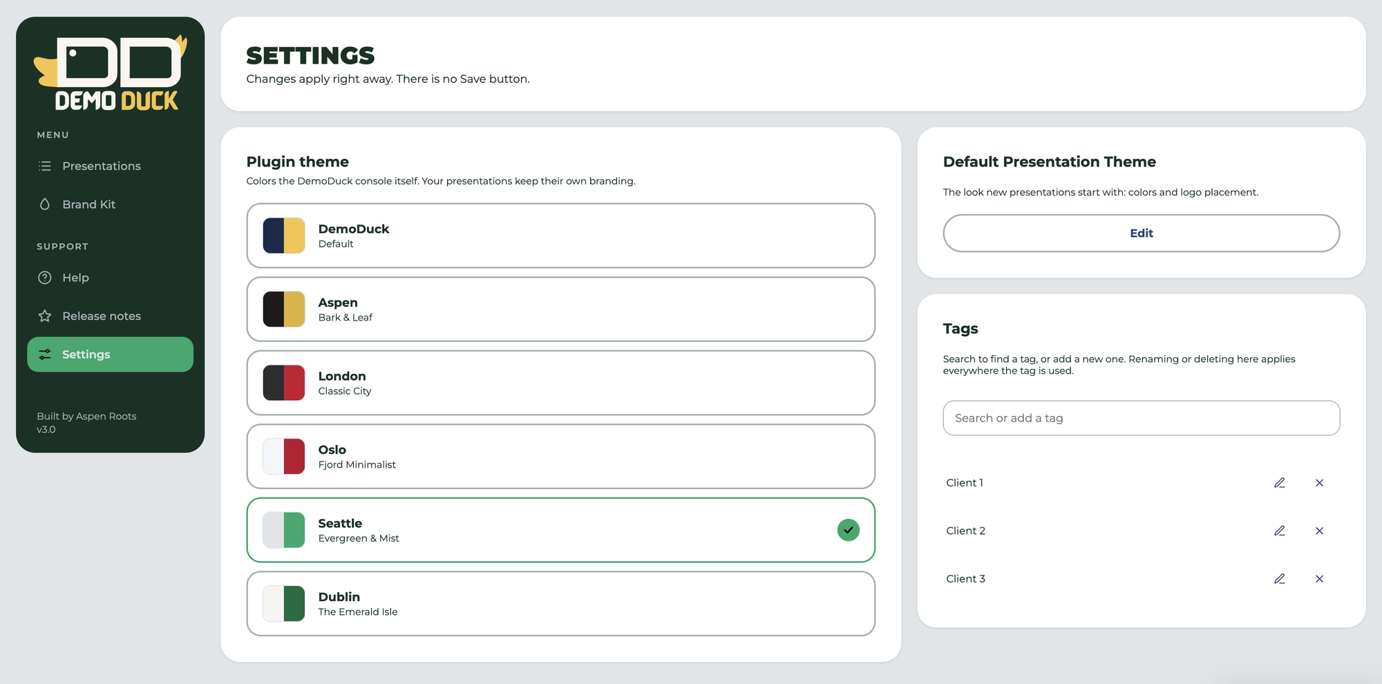 DemoDuck console theme Seattle